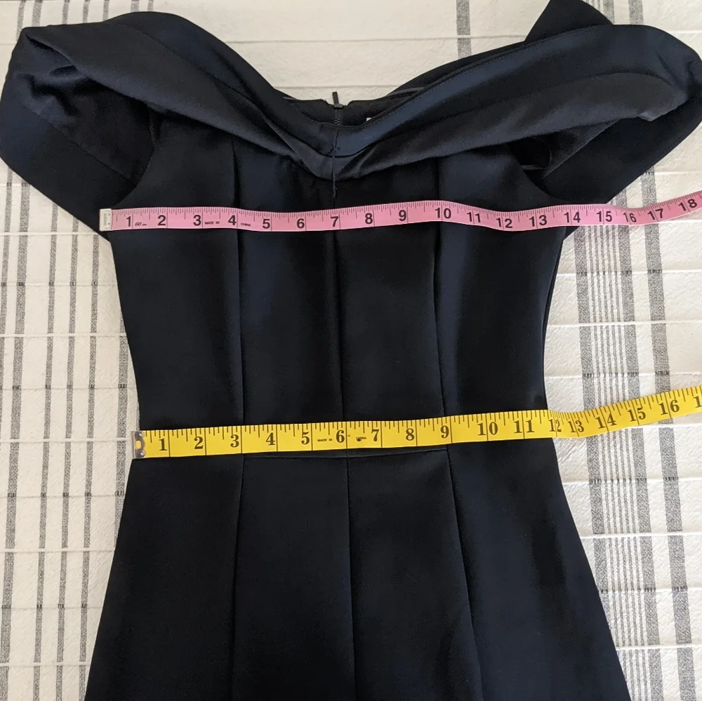 MISHA Off the Shoulder Sheath Black Dress - Picture 8 of 13